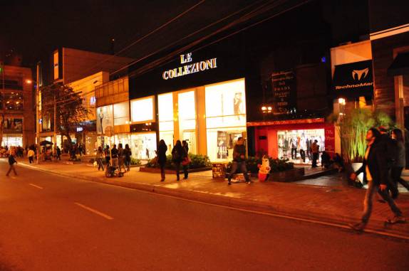 A requintada Zona T, em Bogotá, na Colômbia